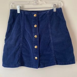 Blue Corduroy Topshop A-Line Miniskirt